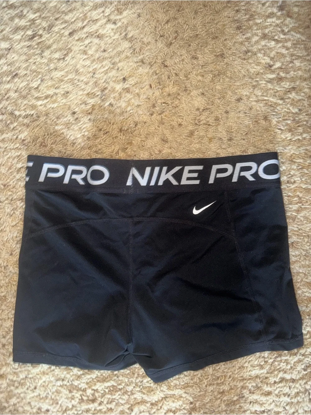 Nike Black Compression Training Shorts with White Logo